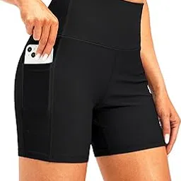 soothfeel Women's High Waisted Swim Board Shorts 5 Inch UPF 50+ Tummy Control Bathing Suit Bottoms for Women with Pockets, Black, Large-picture-22