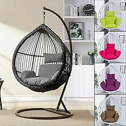 Prime Pigeon Polyester Designer Cushion for Hanging Basket Chair Swing with Sofa Cloth-Multicolor (Sky Blue)-picture-14