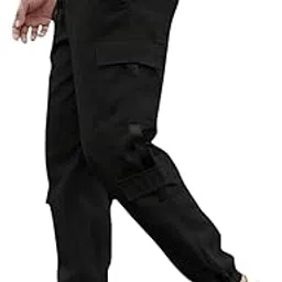 Unisex Cargo Jogger Pants, Light Grey, Cotton Blend, Regular Fit with Multiple Pockets-picture-36