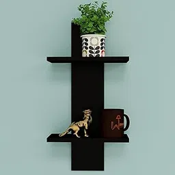 WooDinto Multi-Purpose Wall Mount Floating Shelf, Modern Style, Rectangular, Wall Mounted Storage Shelves for Kitchen, Bathroom, Bedroom, Office (Black)-picture-18