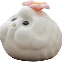 CALANDIS Mini Bubble Fish Statue Modern Ceramic Tea Pet for Table Living Room Tearoom White | Figurines-picture-10