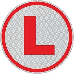 Kanuz Learner Car Decal Metal Sticker - Water Resistant Reflective Red Dye Cut Label for Any Car - 6 X 6 Inch Vinyl, Self-Adhesive-picture-19