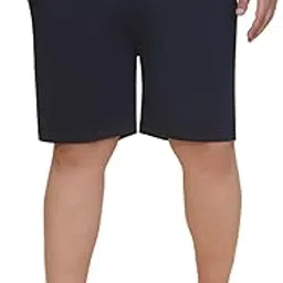john pride Plus Size Men Regular Fit Colourblocked Knee Length Cotton Navy Blue Shorts (JPSOK13024_Navy Blue) image 1