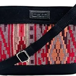 owt Sling Crossbody Bag for Girls and Women | Made with Durable Denim and Vegan Leather Material | Carefully Handcrafted | Zip Closure | Adjustable Straps | Multicolor handcrafted denim sling bag-picture-44