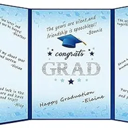 CALANDIS™ Graduation Guest Book Thick Paper Easy to Write on Postcard Decoration Blue | Guest Books & Pens | Wedding Supplies-picture-15
