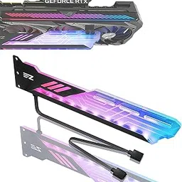 EZDIY-FAB RGB GPU Holder 5V 3-Pin Colorful RGB Graphics Card GPU Support Video Card Holder Bracket, Video Card Sag Holder/Holster Bracket- 309-1-picture-13