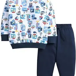 bumzee Baby Boys Cotton Round Neck Full Sleeves T-Shirt & Jogger Set (Peb11081087)-picture-33