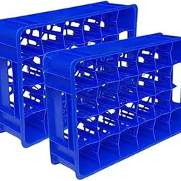 MAHIRA Plastic 24 Bottle Holding Plastic Crate 440 MM x 300 MM x 100 MM Storage Basket Box Bin 2 Pcs-image-7