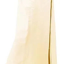 yettalan Mens Welcro Zip Pocket 100% Pure Cotton Dhoti Cream Color Mundu/Vesti (Double Layer)-picture-55