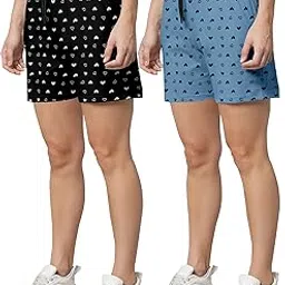 Women's Regular Shorts | Ultra-Soft Fabric | Elastic Waistband for Comfort | Trendy Design for Casual Nightwear| Pack of 1-image-88