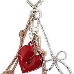 pmeixcy Heart Keychain, Cute Bag Charms for Handbags, Stylish Key Chain for Girls, Trendy Aesthetic Accessories, Red Heart Shape Keychain for Car and Purse Decor-picture-16