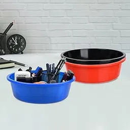 Homestic Pack of 3 Desk Organizer | Stationery Organizer | Multipurpose Organizer | Office Supplies for Pen-Pencil-Staplers | Desktop Organizer | 6 LTR | Red & Black & Blue-image-36