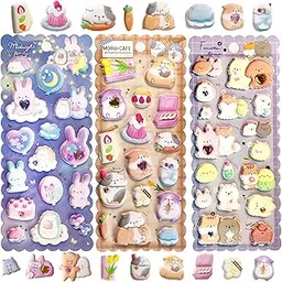 FunBlast Kawaii Stickers Set – Set of 3 Puffy Stickers for Kids, 3D Stickers for Girls, Aesthetic Sticker, Cute Stickers, Foam Stickers for Kids, Craft Stickers, Self Adhesive Stickers (04+05+06)-image-10