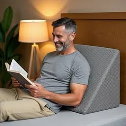 Torque Wedge Cushion Dark Grey Pack 1 | Memory Foam Wedge Pillows for Bed Sleeping | Triangle Orthopedic Wedge Pillow with Elevated Incline for Neck Pain Leg Elevator-picture-17