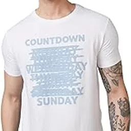 status quo Men's Chest Typography Printed Round Neck Half Sleeves Regular Fit Tshirt | 95% Cotton 5% Spandex | Round Neck-picture-11