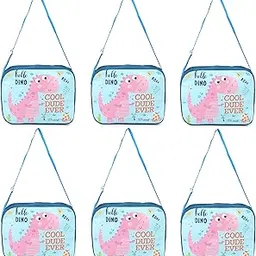Jiada Dinosaur Theme Birthday Return Gifts Sling Bags Picnic Bags Pack of 6-picture-22