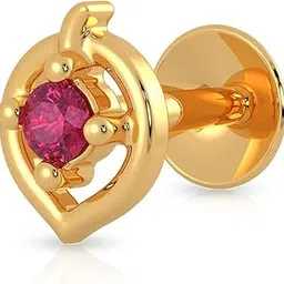malabar gold & diamonds Yellow Gold Nose Pin for Women 22 k | 22k BIS Hallmark (916) Nose Stud for Women and Girls with Piercing-picture-26