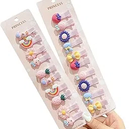 SYGA Hair Clips for Girls Duckbill Hairpins with Flower, Bow Tie, Rainbow,Patterns Perfect Hair Accessories for All Hair Types - Pack of 2, Multicolor-picture-12