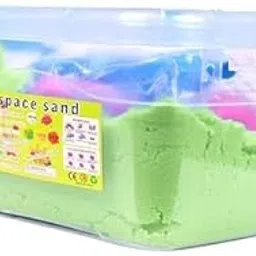 Stallion Enterprise Space Sand Magic Play Sand Set with Castle Moulds, Indoor Activity Toy, Multicolour (1 kg) image 1