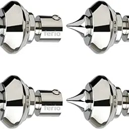 Ferio Stainless Steel Curtain Finial Without Curtain Holder and Brackets for 1 Inch Rod Silver (Pack of - 4 Pics)-picture-31