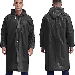 infispace Men's EVA Waterproof Unisex Hooded Rain Coat | Poncho Raincoat for Camping, Hiking & Travelling (Pack of 1)-picture-23
