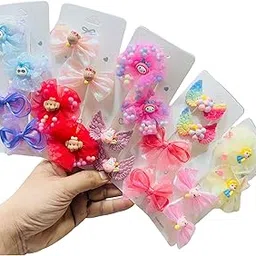 pack pf 20 pcs Kids Hair Accessories Set, Decorative Hair Clips with Bows and Flowers, Multicolour, kids clips..-picture-48