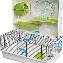 MidWest Homes for Pets Plastic Hamster Cage|Awesome Arcade Hamster Home|18.11" X 11.61" X 21.26",White-image-2