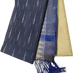 daulas | Handloom Bhagalpuri Linen Cotton Ikkat Salwar Suit Material with Temple Dupatta-picture-26