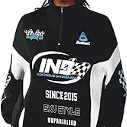 sxv style Streetwear Going Out Sportswear Athleisure Back to School Casual Color-Blocked Letter Print Long Sleeve Black Sweatshirt-picture-17