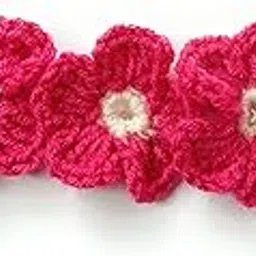 CRAnsh Creations;Crafted with Love Handmade Crochet Flower head band for newborn baby girls (0-2 years) pack of 1 (Fuchsia pink, S)-picture-11