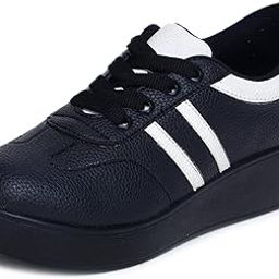 trase Sneakers for Women | Lightweight, Stylish Wedge Heel Faux Leather Shoes | PU Sole, Water Resistant, Non-Slip Fashion Footwear for Girls & Ladies-picture-1