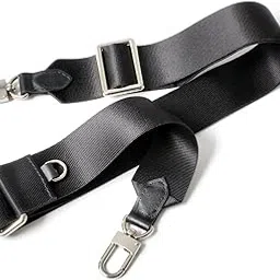 CRAFTMEMORE Bag Handle Replacement Purse Straps Handmade Shoulder Strap for Bag Briefcase BHK080 (Black Strap, Silver Clasp)-picture-18
