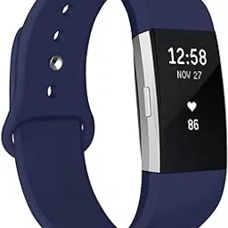 NAHAI Bands Compatible with Fitbit Charge 2, Soft Silicone Bands Adjustable Sport Wristbands Strap Accessories for Fitbit Charge 2, Women Men, Large Small-picture-24