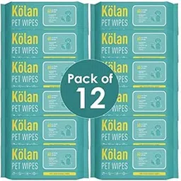 Kolan Pet Wipes 60 Count | Combo Pack of 12 | Fragrance-Free, Grooming Wet Wipes | Eco-Friendly and Biodegradable | for Dogs, Cats, Puppies, Rabbits and Small Pets-picture-21