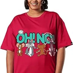 bewakoof Women's Cotton Cartoon Oversized Fit T-Shirt-picture-16