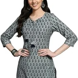 Women's Casual Ethnic 3/4 Sleeve Printed Tunic-image-8