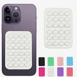 Suction Phone Case Mount, Sillicon Adhesive Phone Accessory for iPhone and Android, Hands-Free Fidget Toy Mirror Shower Phone Holder, Tiktok Videos and Selfies (White)-picture-42