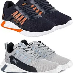 bruton Sport Shoes Running Shoes for Men - Combo Pack of 2 (Blue, Grey)-picture-36