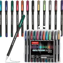 UNOMAX Geltron Fashion Gel Pen - Pack of 12, Assorted Colours | Elevate Your Writing Experience: Super Smooth Writing, Matt Finish, Waterproof Ink Technology | Professional | Budget-Friendly-picture-24