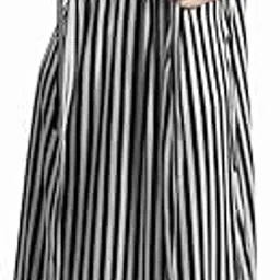 divyastri fashion Women's Pink Striped Tie-Up Maxi Dress with Short Sleeves | Night wear Dress | Nighties | Nighty Pink and White Striped 2 Piece Set | Robe and Gown Nightwear (Black, Free)-picture-11