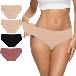 embata Women's Ultra Stretch Spandex Bikini Panties, High-Cut Full Coverage Cool Underwear for Women Pack of 4-picture-14