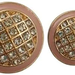 Ani accessories Pack of 16 8 Big and 8 Small Classic Enameled Crystal Rhinestone Metal Button for Coat Blazer Suit, Sherwani and Indian Dresses Sports Coat Size (30L & 34L) (Pink)-picture-46