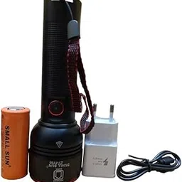 JGG Jain Gift Gallery Small Sun F-786 Rechargeable 1000 Meter Metal Care Led Torch (Black : Rechargeable)-picture-10