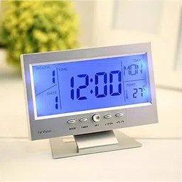 Digital LCD Clock with Calendar, Temperature Sensor, Alarm for Table and Study Desk, Big Digit Clock-image-8