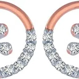 p.c. chandra jewellers 14k (585) Rose Gold and Diamond Stud Earrings for Women-picture-19