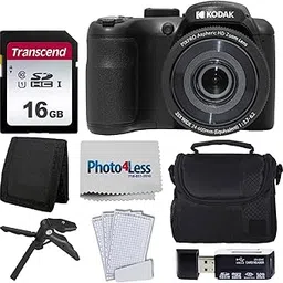 Kodak PIXPRO AZ255 Digital Camera (Black) + Point & Shoot Camera Case + Transcend 16GB Memory Card + USB Card Reader + Table Tripod + Accessories-picture-23