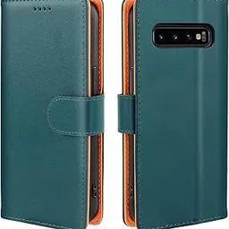 J.DL Galaxy S10 Case, Notebook Type, S10 Notebook, SC-03L SCV41, Stylish, Galaxy S10 Case, Notebook Type, Mobile Phone Cover, Leather, Shockproof, Abrasion Resistant, Full Protection, Magnetic, Card Storage, Stand Function, Pleasant Texture, Popular, High Quality, Compatible with 6.1 Inch (Green)-picture-20