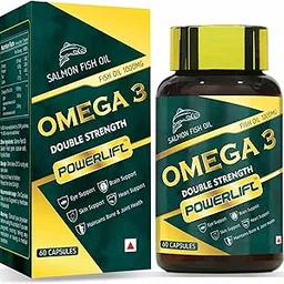 PowerLift Omega 3 Fish Oil Capsules Double Strength 1000mg | 360 EPA, 240 DHA | and 300mg other omega For Healthy Heart, Brain, Bones, Joint Care & Eye Health - 60 Capsules-picture-29