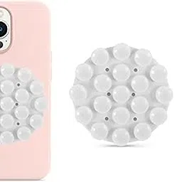 Silicone Suction Cup for Cellphone, Phone Mount Suction Cup, Suction Cup Phone Case for Hands-Free Toy Mirror Shower Phone Holder and Selfies Phone Accessory - 3MM (White - Double Sided)-picture-17