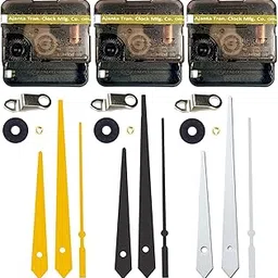 bestbuy Qewinox Combo Of Ajanta Mfg Battery Operated Plastic Ticking Wall Clock Movement Machine With Hands (Gold, Black, Silver)-picture-17
